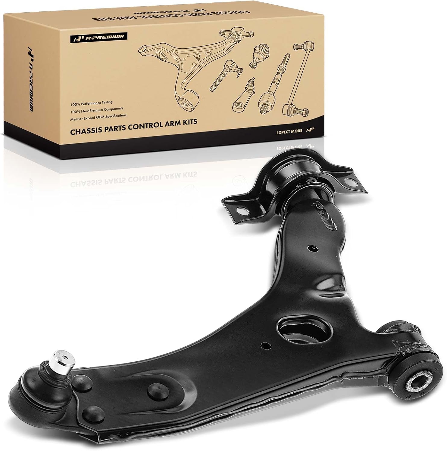 A-Premium Front Right Lower Control Arm, with Ball Joint & Bushing, Compatible with Ford Focus 2004-2011