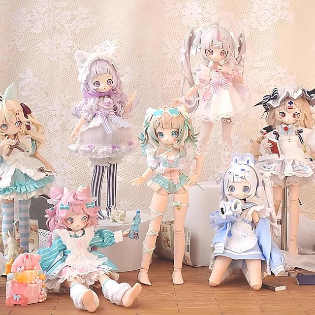 Foto 5 de 8 de niannyyhouse BJD - Figuras de caja ciega, serie Sugary Girls, 18 cm, muñeca articulada de bola MJD de 1/8…