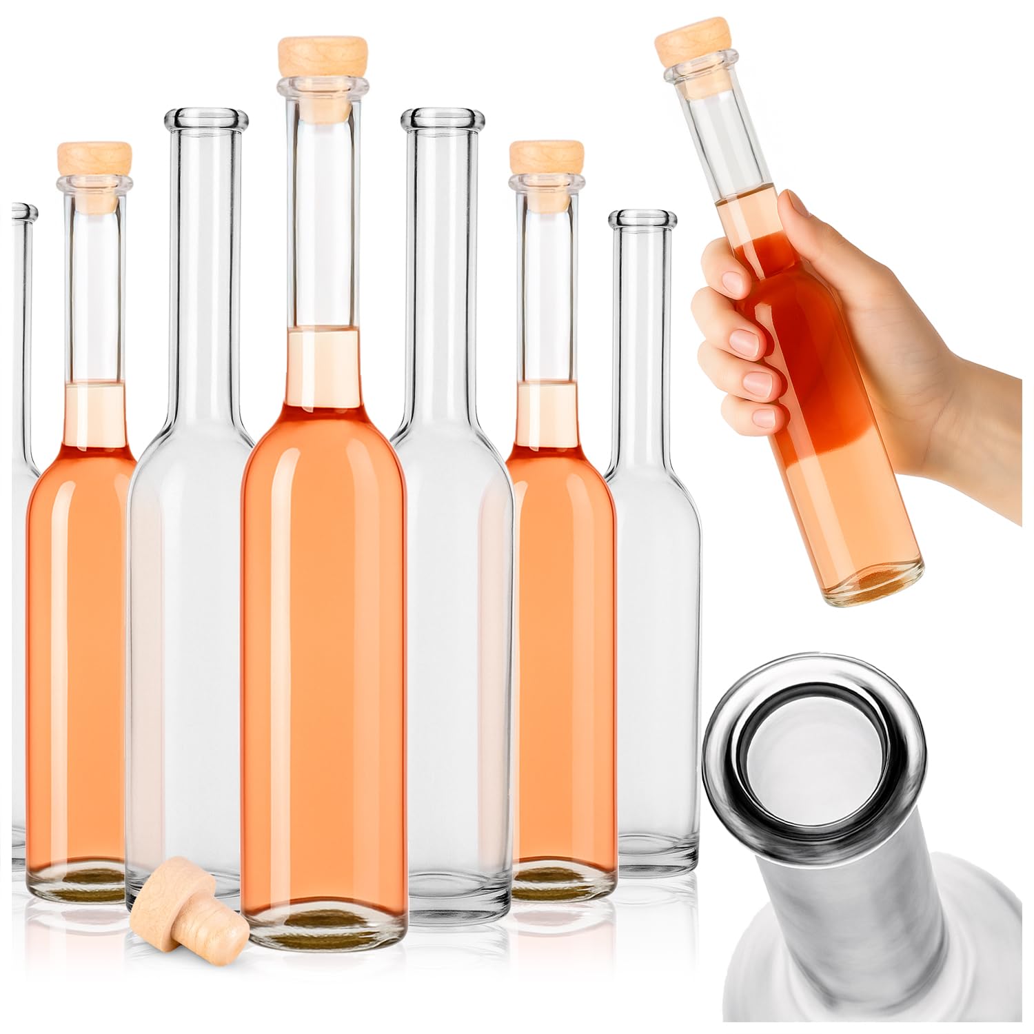 SUPERBUTELKI.PL 100 Stück Glaslaschen 100 ml Set für Olivenöl, Wein oder Likör - Leere Olivenöl Flasche mit Korken