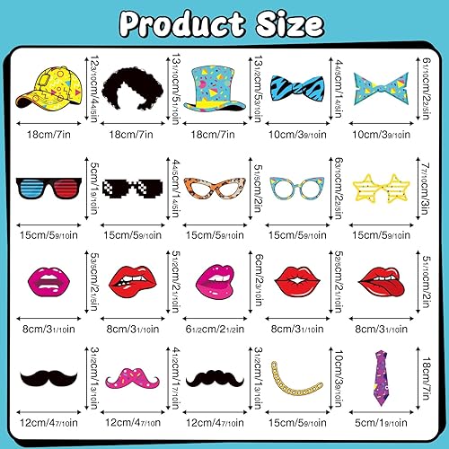 Miniatura 4 de 40 decoraciones de fiesta de los años 90, accesorios de fotos de fiesta temática de los años 90, decoraciones de fiesta retro, accesorios de cabina