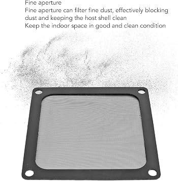 5PCS PC Case Dust Mesh Filter, 80x80mm / 3.1x3.1in Nylon Dust Filter Cover, Magnetic Frame Computer Cooler Fan Dust Mesh Grill Black, Supports 80mm Ventilation Holes