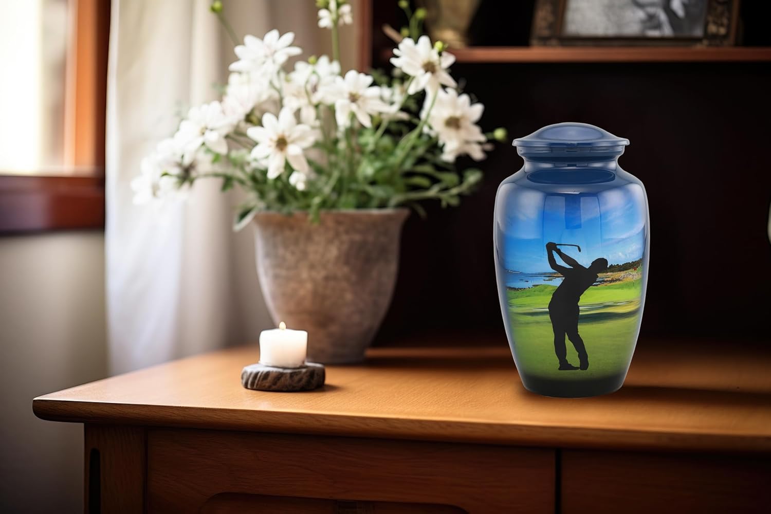 Golf Urn - Full Size Golfer Cremation Urns - Adult Classic Sports Urns - Golf Lovers Funeral and Memorial Urns for Human Ashes Upto 200 Lbs with Velvet Bag (Large) - Image 7