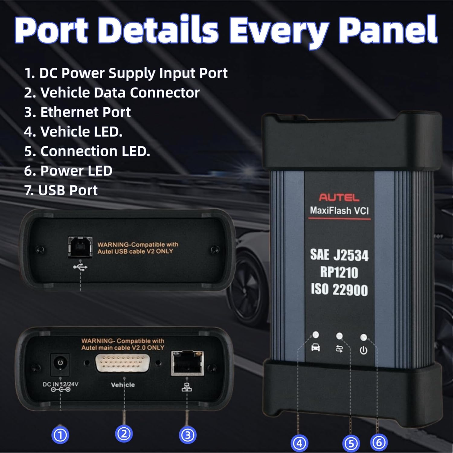 Autel J2534 MaxiFlash VCI Kit, 2025 Bluetooth Vehicle Communication Interface J2534, ECU Programming, DoIP/CAN FD/ J2534/ D-PDU 4 Channels, Work with MaxiSYS MS909 MS909EV MS909CV MaxiCOM Ultra Lite