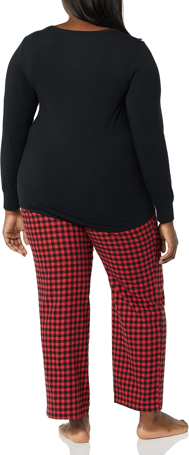 Amazon Essentials Women's Lightweight Flannel Pant and Long-Sleeve T-Shirt Sleep Set - Image 4