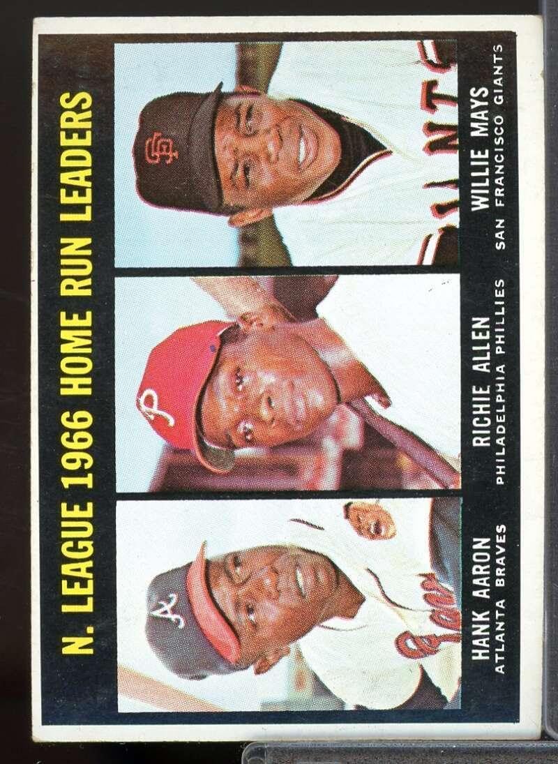 NL Home Run Leaders/Hank Aaron/Richie Allen/Willie Mays Card 1967 Topps #244 - Slabbed Baseball Cards