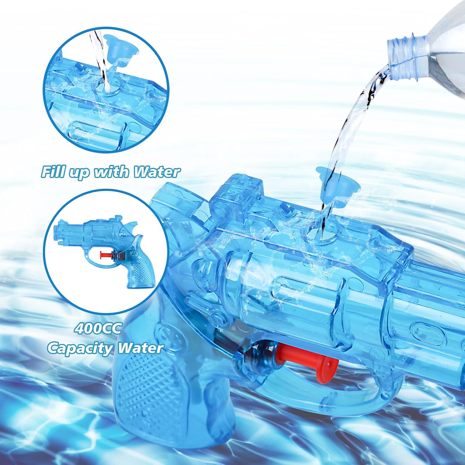 LOKIPA Small Water Guns for Kids, 8 Pack Mini Squirt Guns Plastic Blasters for Outdoor Beach Swimming Pool Party Favors image 3