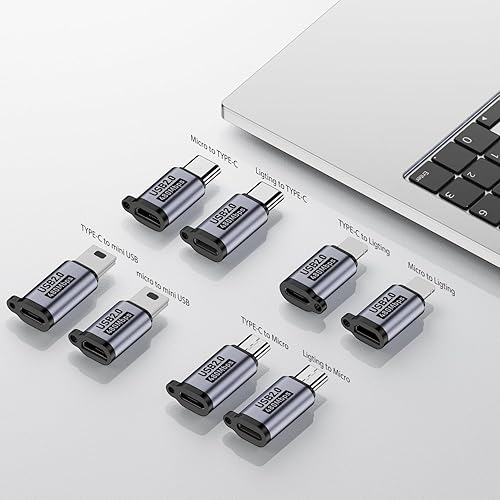 Miniatura 2 de Adaptador USB C a Micro USBMini USBIluminación, Conversor USB CMicro USB, Micro USB 2.0 a Tipo CIluminaciónMini USB (8 unidades)
