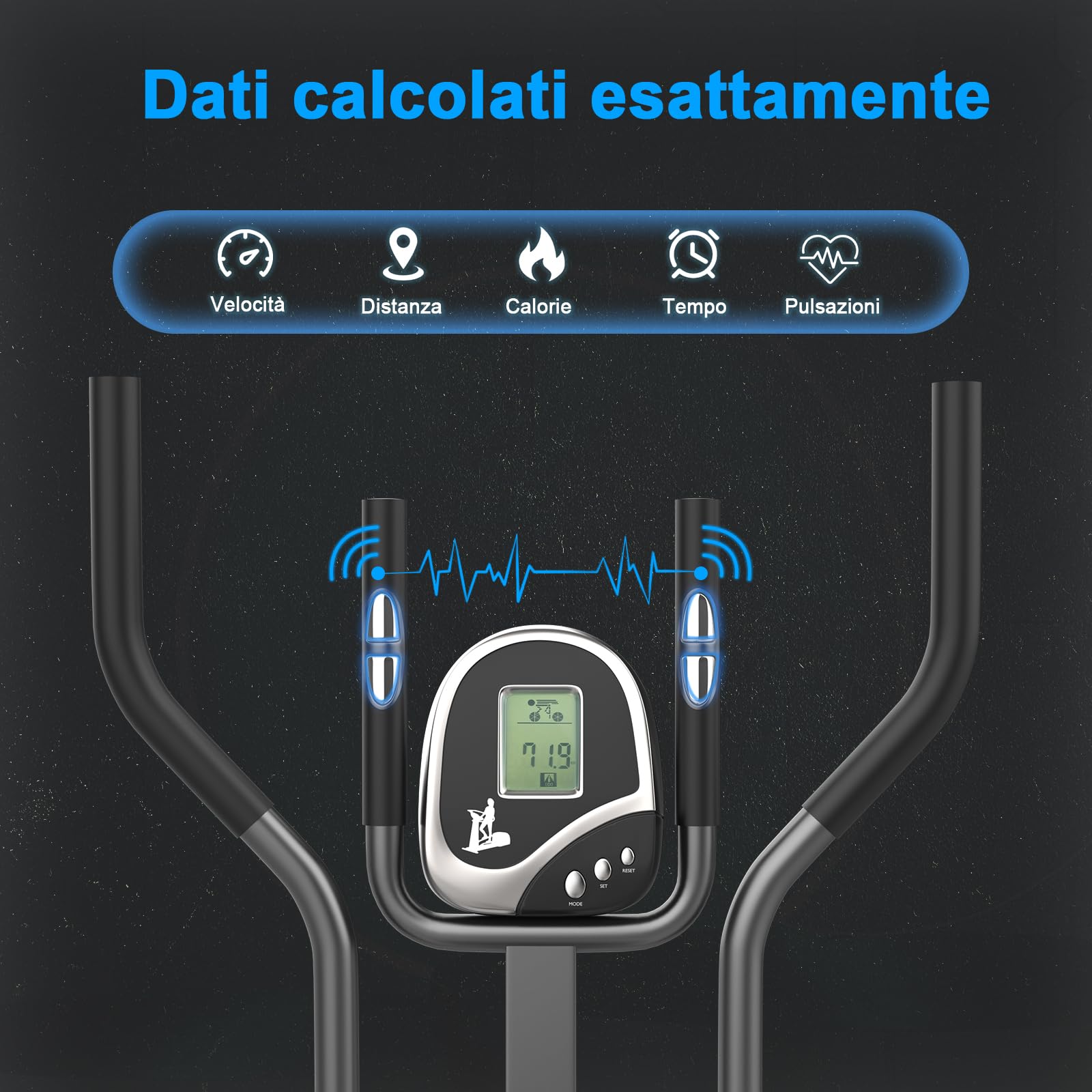 Ellittiche Per La Casa, 2 in 1 Cross Trainer Ellittico Ergonomico Con Sedile e Resistenza Regolabili, Display LCD, Pedale Antiscivolo, Capacità Di Carico 265 LBS Salvaspazio