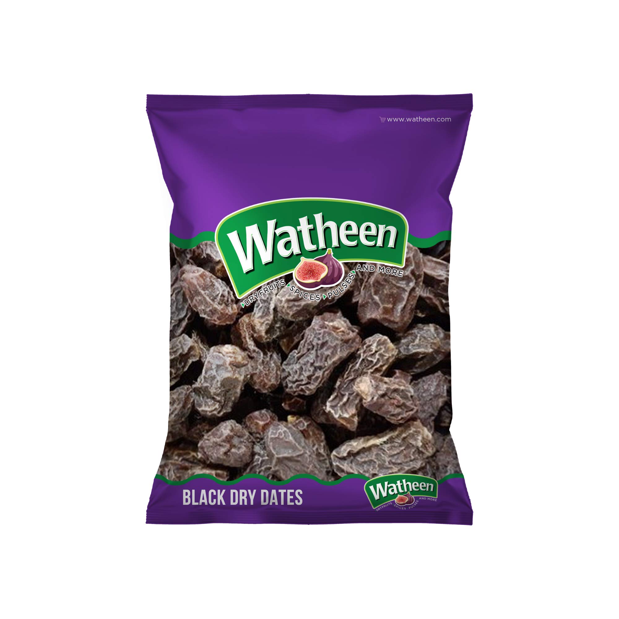 Watheen Black Dry Dates 2kg Big Size, Natural and Ideal for Healthy Snacking (Sukha Khajoor)