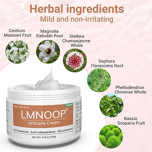 Miniatura 5 de Crema Urticaria para el alivio de la urticaria, tratamiento antipicazón de acción rápida con fórmula herbaria natural para erupciones alérgicas