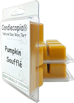 Pumpkin Souffle Strongly Scented Hand Poured Vegan Wax Melts, 18 Scented Wax Cubes, 9.6 Ounces in 3 x 6-Packs
