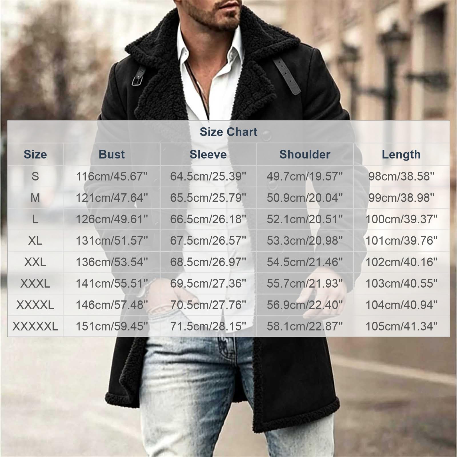 Manteau Homme Col Revers Polaire Mi-Long Boutons Poches Élégant Décontracté