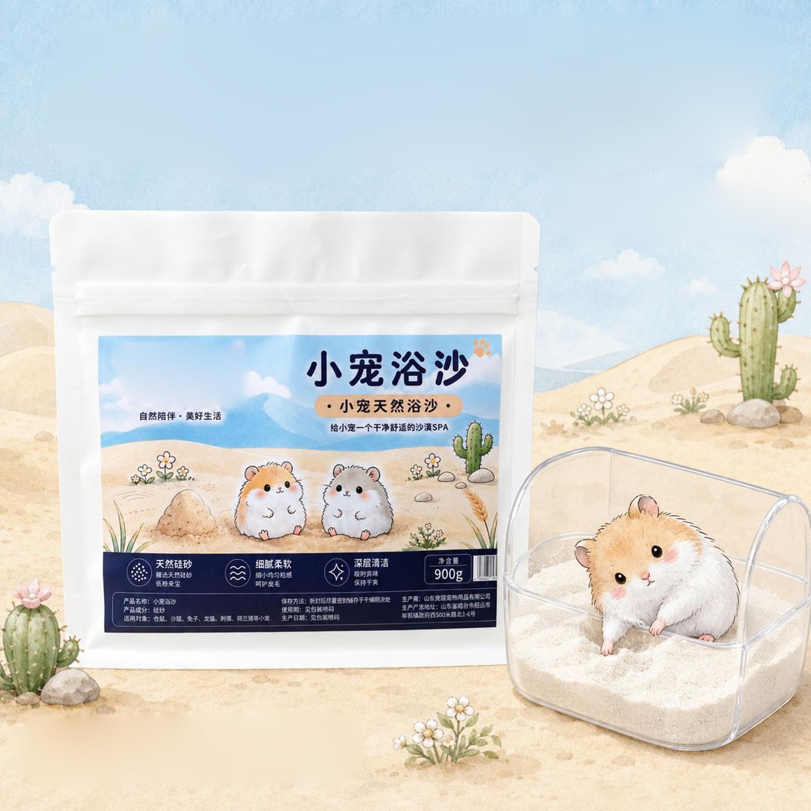 Sand zur Reinigung von Hamstern, Mäusen und Chinchillas Geruchskontrolle