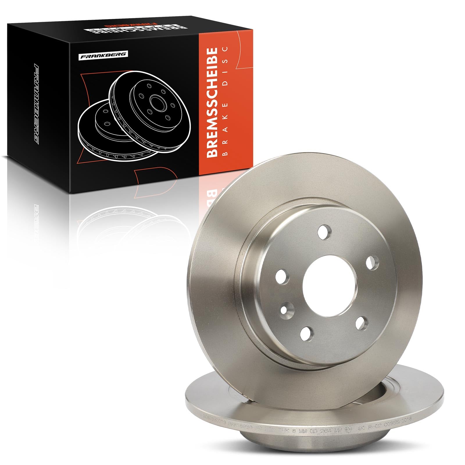 Frankberg 2 x tarcze hamulcowe tylne pełne Ø 264 mm 13514612 13509119 | Kompatybilny z Ampera-E F17, Astra K Kasten/Hatchback, Astra K Sports Tourer B16, Astra K Kasten/Kombi, Astra K B16