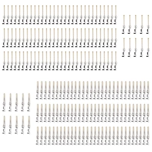 JRready ST6240 D-SUB Conector Crimpado sellado y formado chapado en oro Terminal DB9 Conector de crimpado 100 pines y 100 piezas de zócalo