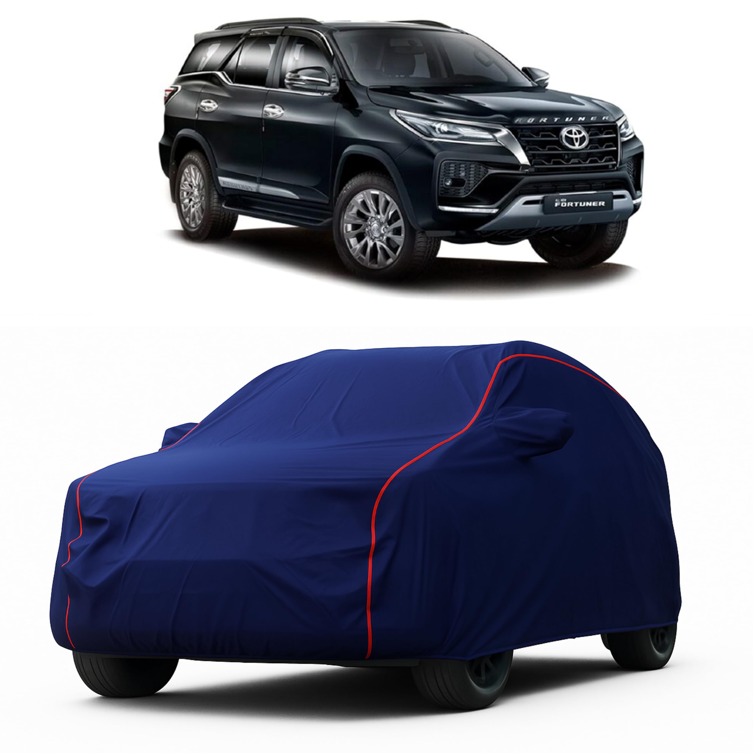 Heavy-Duty Car Cover for Compatible with Toyota Fortuner (2009 to 2025 All Models) Deluxe Car Protection Cover – Waterproof & UV-Resistant All-Season Exterior Protection