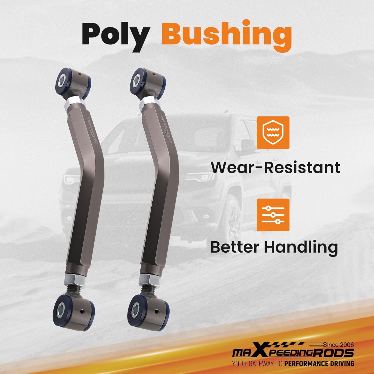Polyurethane bushings on control arms