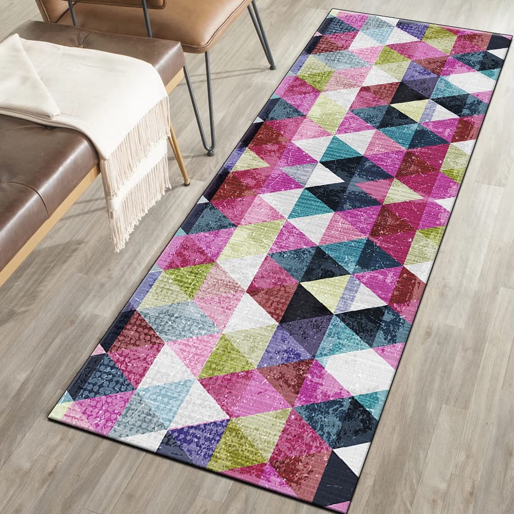 Dywan chodnik do korytarza kolorowy 80 x 300 cm geometryczny dywan mata antypoślizgowa zmywalna chodnik dywan do kuchni sypialni korytarza schody drzwi z możliwością personalizacji