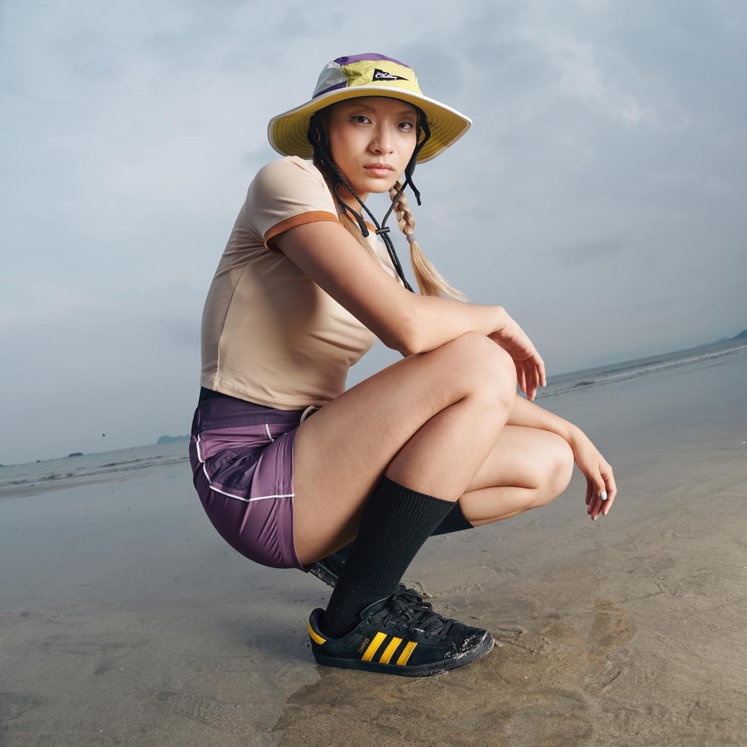 Color-Blocked Fisherman Style Sun Hat for Outdoor Camping, Surfing & Vacations - Wide Brim, UV Protective, Anti-Slip - Image 7