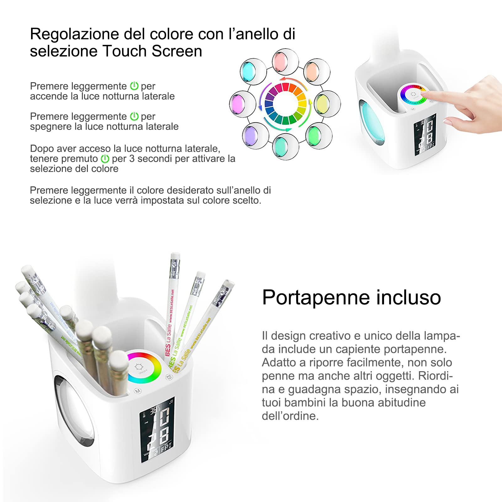 Lampada Da Scrivania LED Dimmerabile Con Collo Di Cigno Flessibile – 11 Livelli Di Luminosità, 5 Modalità Colore 2700K-6500K, 80 LED CRI≥95, USB, Timer, Per Ufficio E Studio