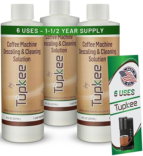 Limpieza de solución descalcificadora compatible Keurig limpiador de cafetera 2 usos por botella descalcificador universal para máquinas de café