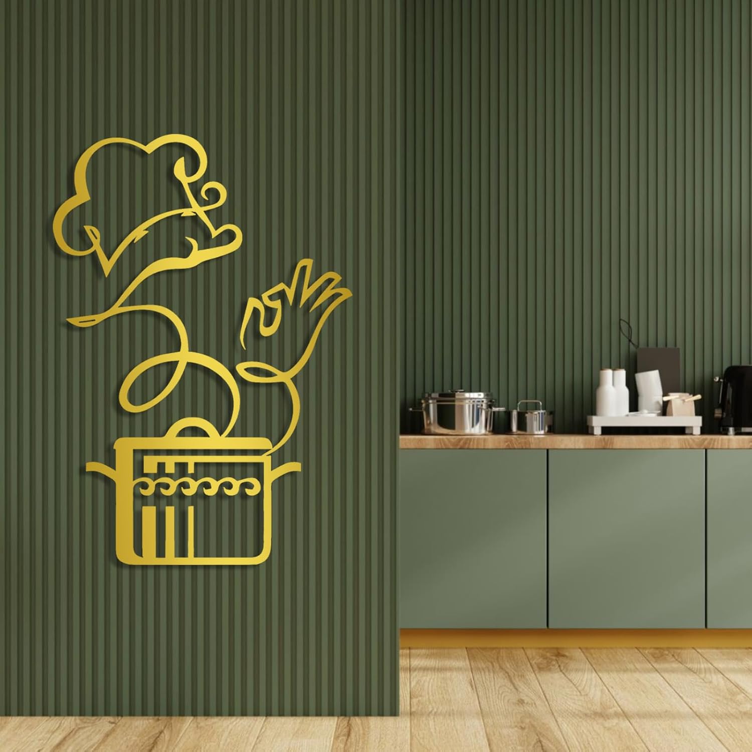 Metal Art Wall Decor, Kitchen Metal Wall Art, Dining Room Wall Art, Chef Artwork for Wall, Metal Line Art Wall Decor, Kitchen Utensil Wall Art, Kitchen Wall Art (Black, 24 x 16 in / 60 x 42cm)