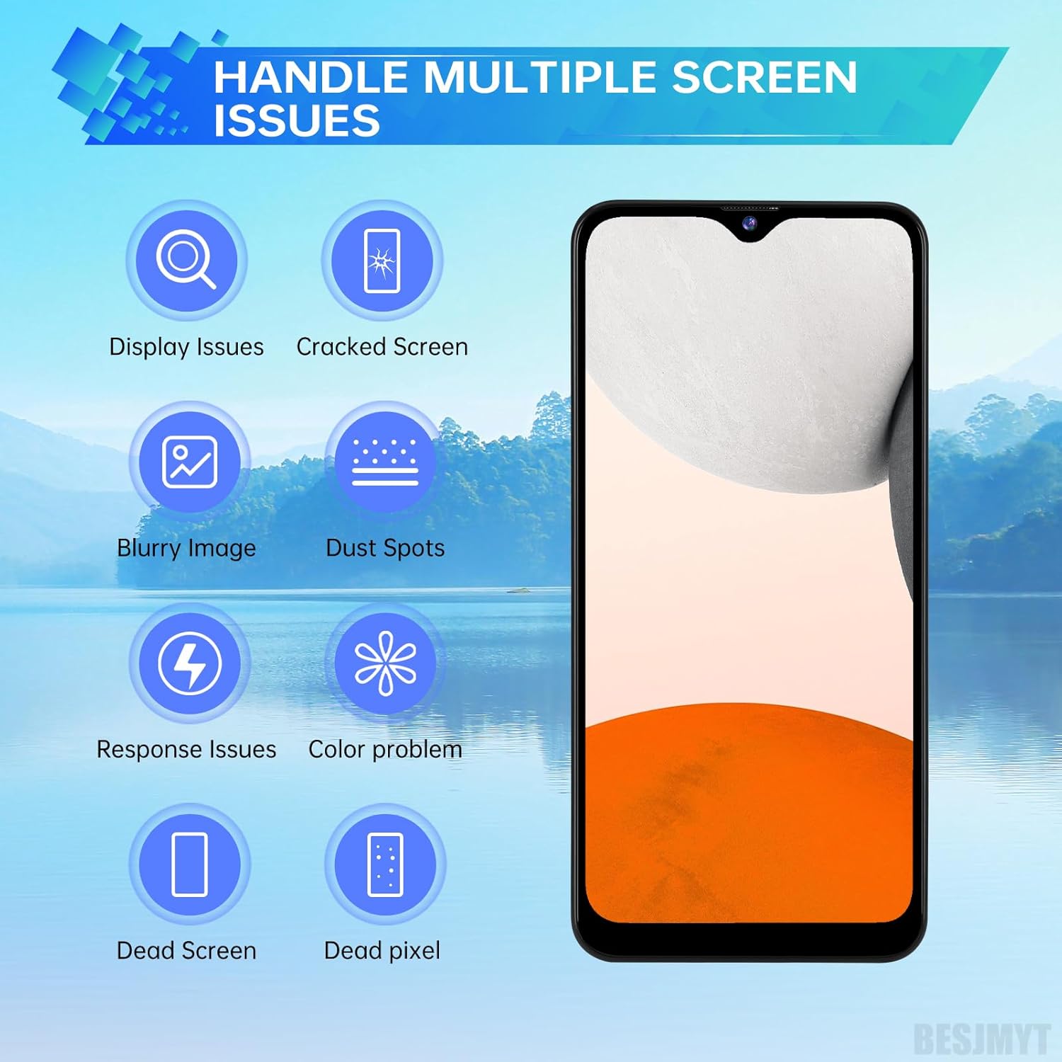 for Samsung Galaxy A14 Screen Replacement with Frame - LCD Display Touch Digitizer Full Assembly Fix Glass with Repair Tools Kit SM-A146B