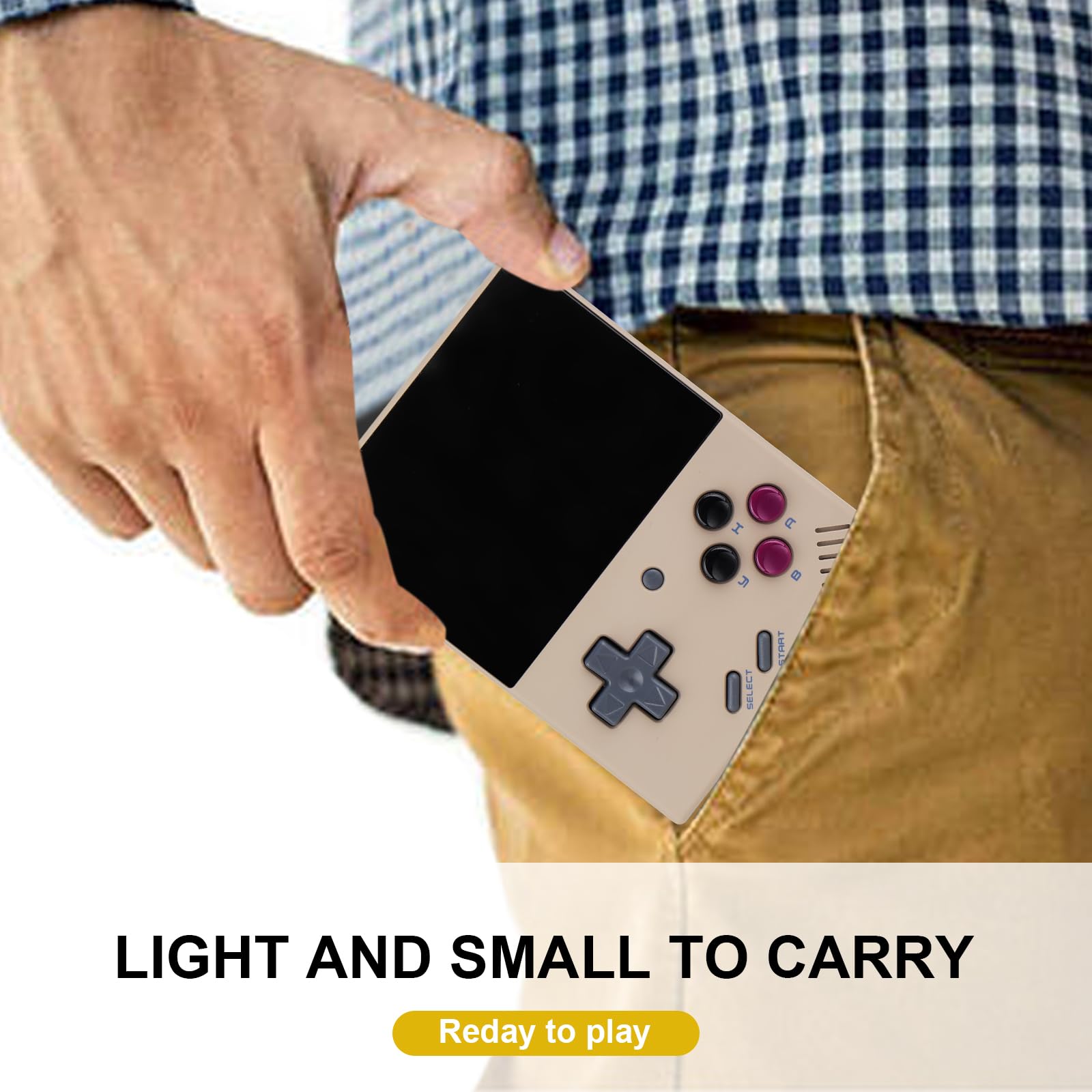 Miyoo Mini Plus Handheld-Spielkonsole 64G, 3,5 Zoll IPS-Bildschirm, Linux-System, integrierte 20000+ Spiele, unterstützt WLAN-Kampf (grau)