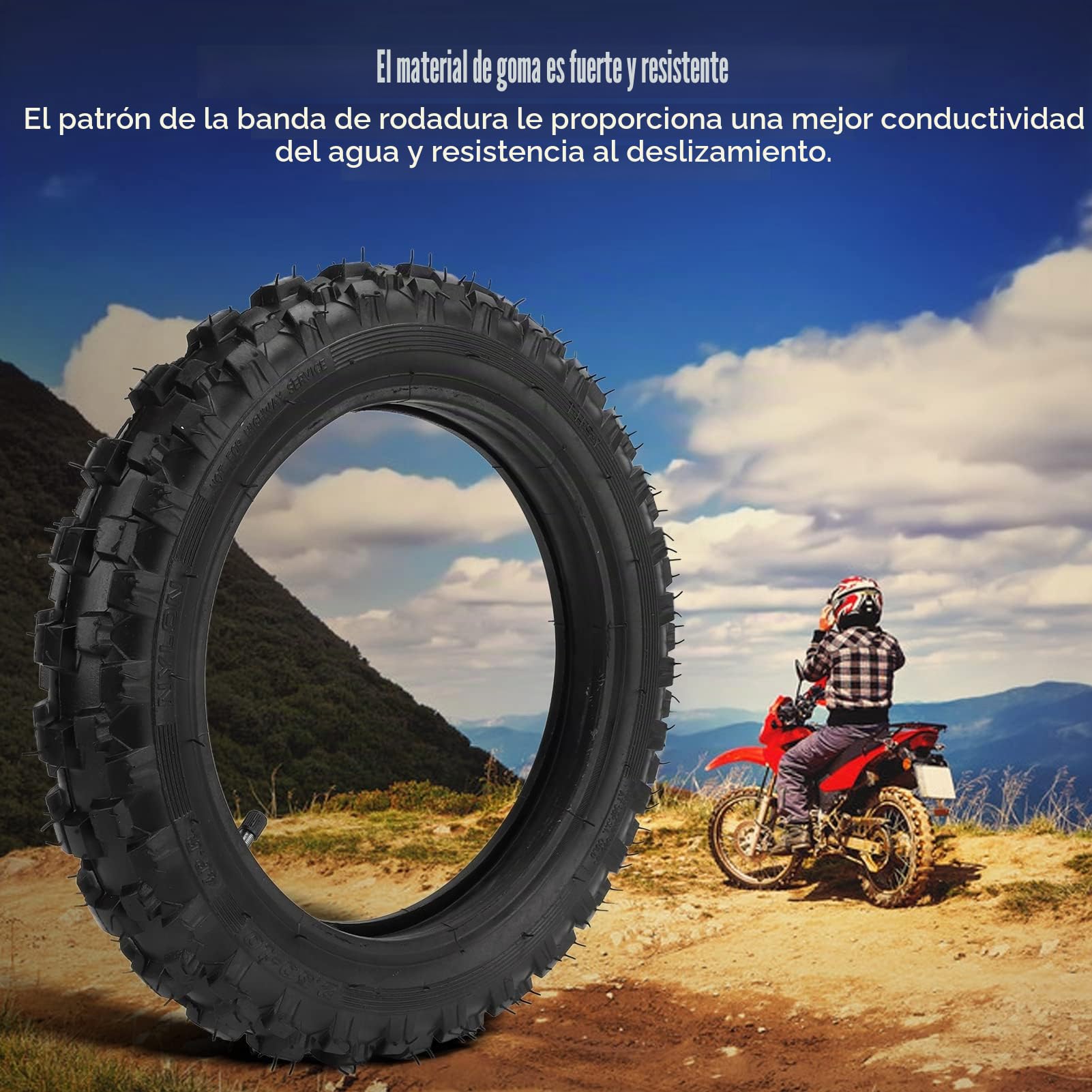 Reemplazo De Llanta Y Cámara De 2.50 A 10 Pulgadas, Caucho Juego De Neumáticos Y Tubos Interiores 10 Pulgadas Ruedas Patinete con válvula recta para motocross CRF50