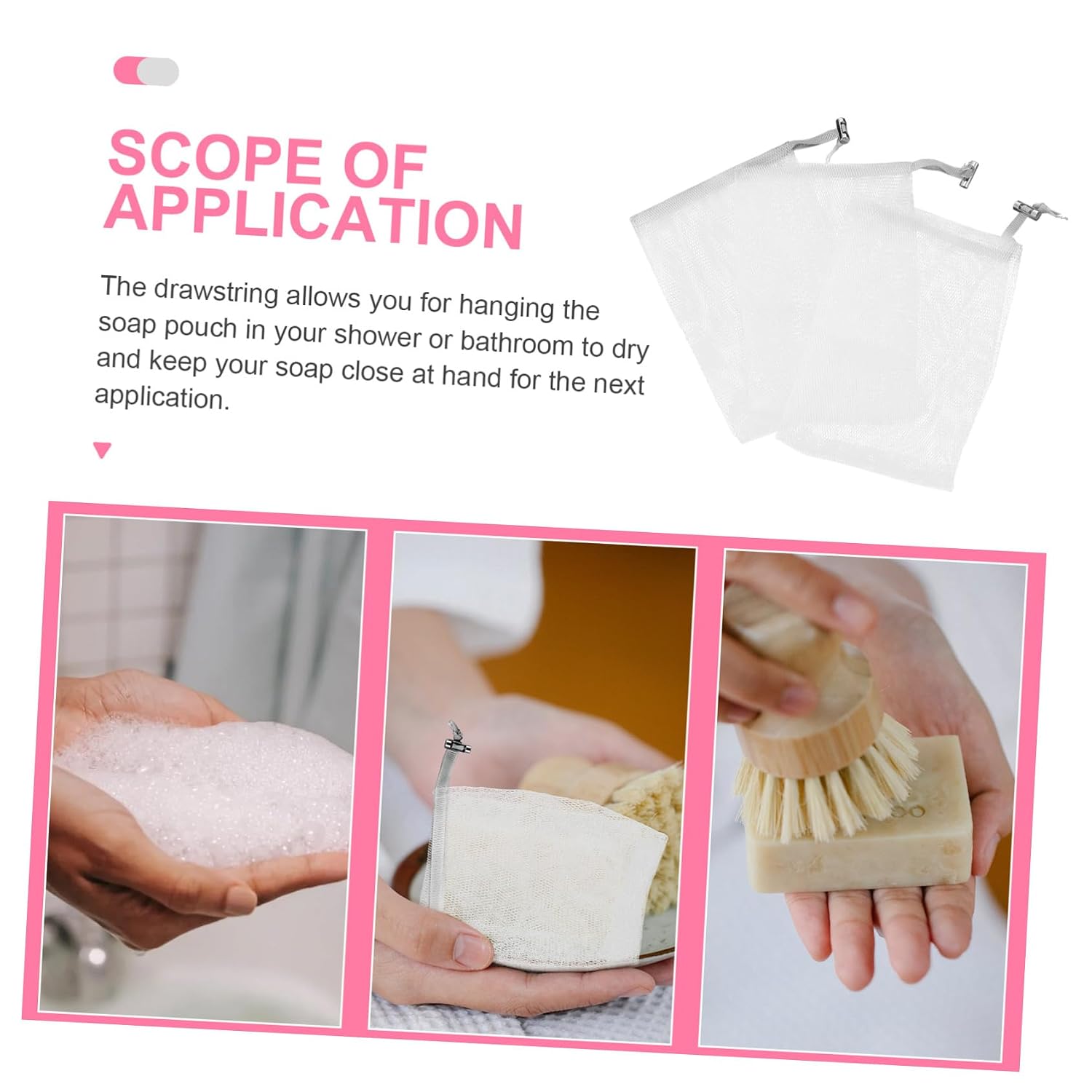 8PCS Facial Cleansing Nets Soap Bags with Alloy Buckle Multipurpose Exfoliating Mesh for Foaming and Brightening Skin Portable Drawstring Soap Saver for Travel and Daily Use