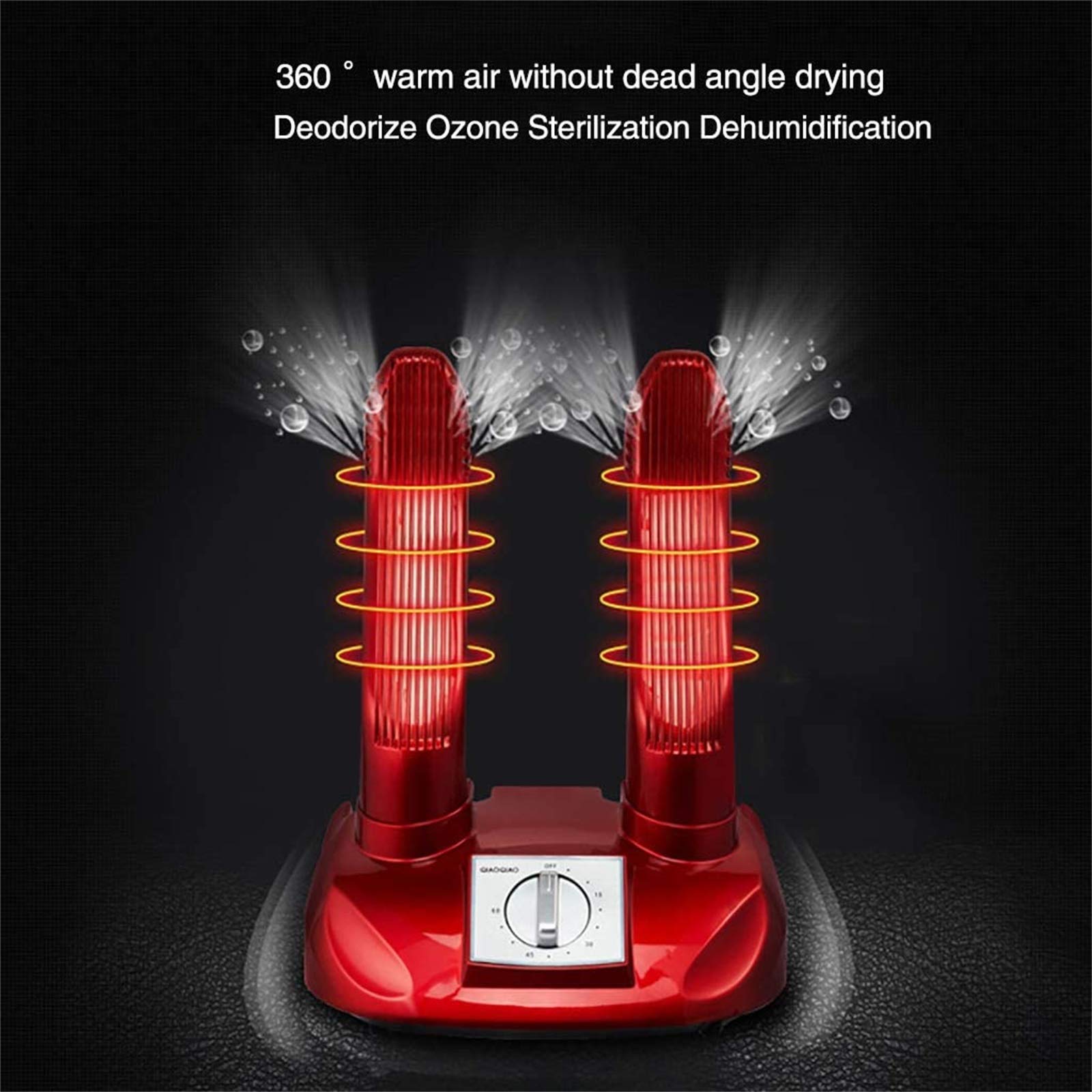 Asciugascarpe, asciuga Scarponi Timer Asciuga Guanti Scaldascarponi ad Aria forzata Portatile Regolabile Rack-Rosso Meccanico 29x22.5x41.5cm(11x9x16inch) (Rosso Intelligente)