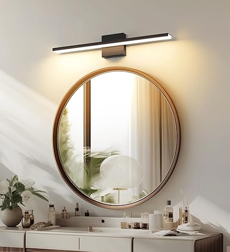 Miniatura 7 de JUSHENG Luces de Tocador Negras para Baño 5CCT Regulables Accesorios de Luces de Tocador para Baño Luz LED de Tocador Barra de Luz de Tocador 24