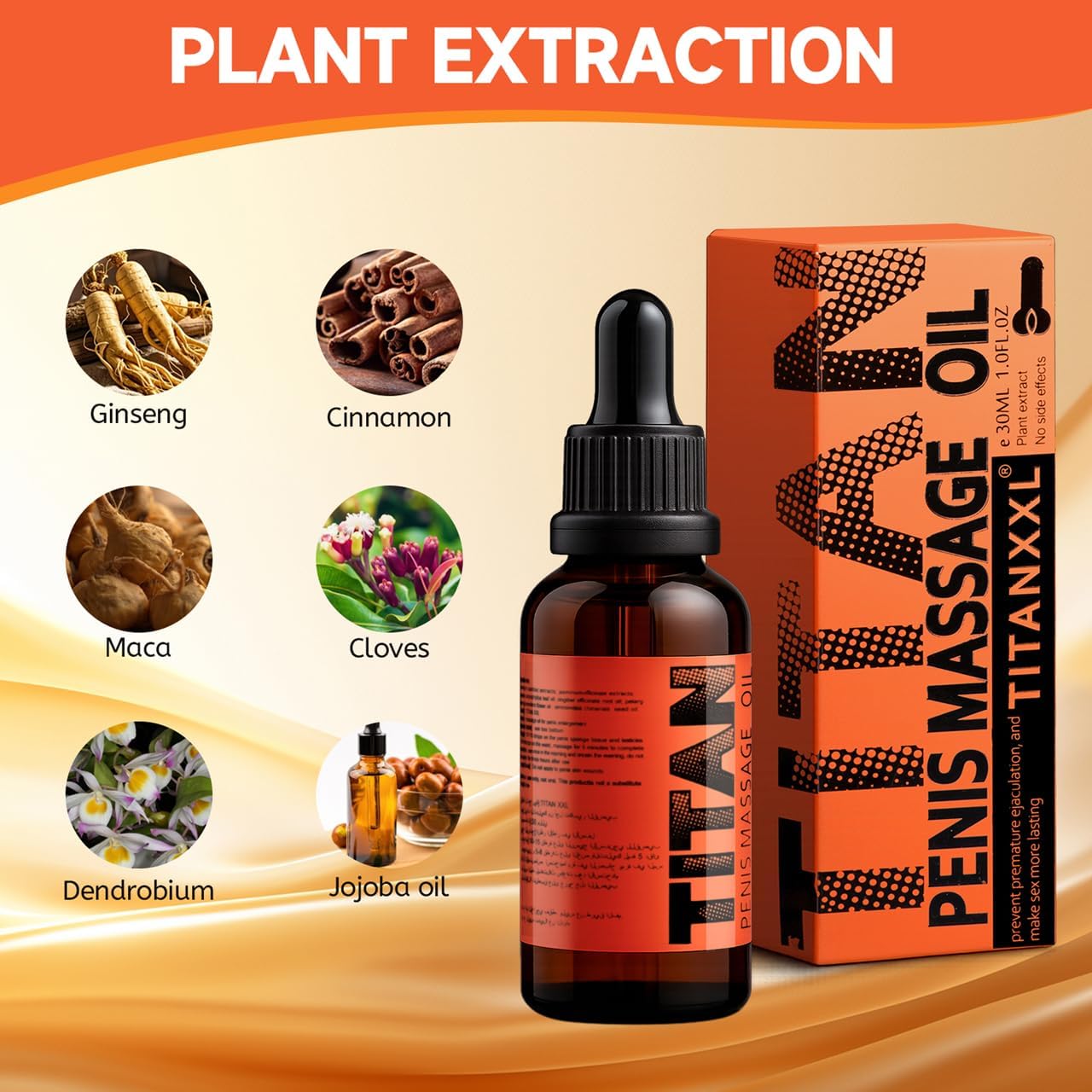 Enlargement Oil,Natural Herbal Massage Oil for Male Enhancement 30ml (Rose)