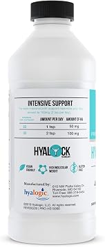 Hyalogic Hyaluronic Acid Liquid Supplement - 50mg High Molecular Weight Hyaluronic Acid for Joints, Advanced Joint Support, Vegan Oral Hydration Formula, 10 oz