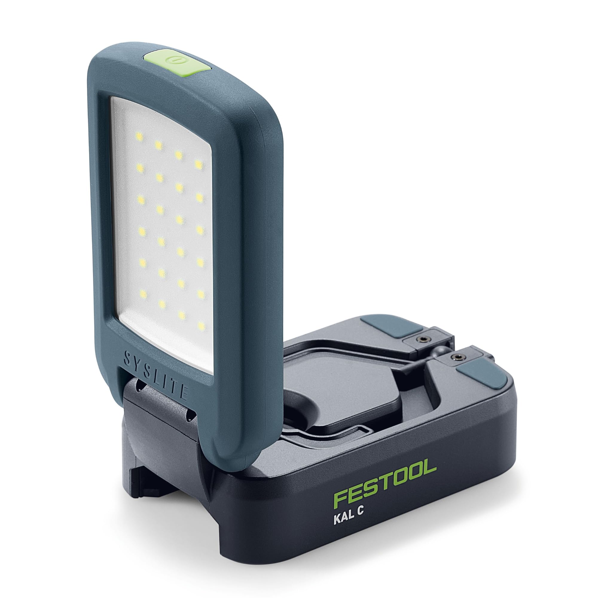 Festool 18V Akkuleuchte Syslite KAL C LED Arbeitsleuchte - 1200 Lumen | Tageslichtähnliches Licht 5000 K, 3 Stufen dimmbar, schwenkbar bis 180 Grad, Schutzklasse IP54 gegen Staub und Spritzwasser