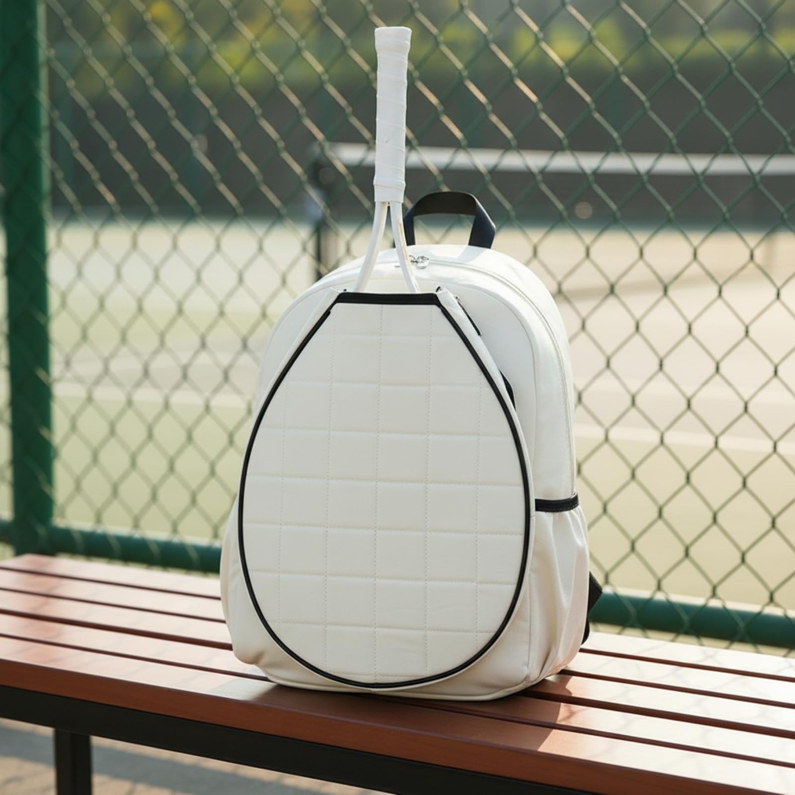Zaino da Tennis Multitasche, Array, Nero, Grande | Trapuntato, Capiente, Zaino da Tennis con Porta Scarpe, per Palestra, Tennisti, Giocatori di Bminton