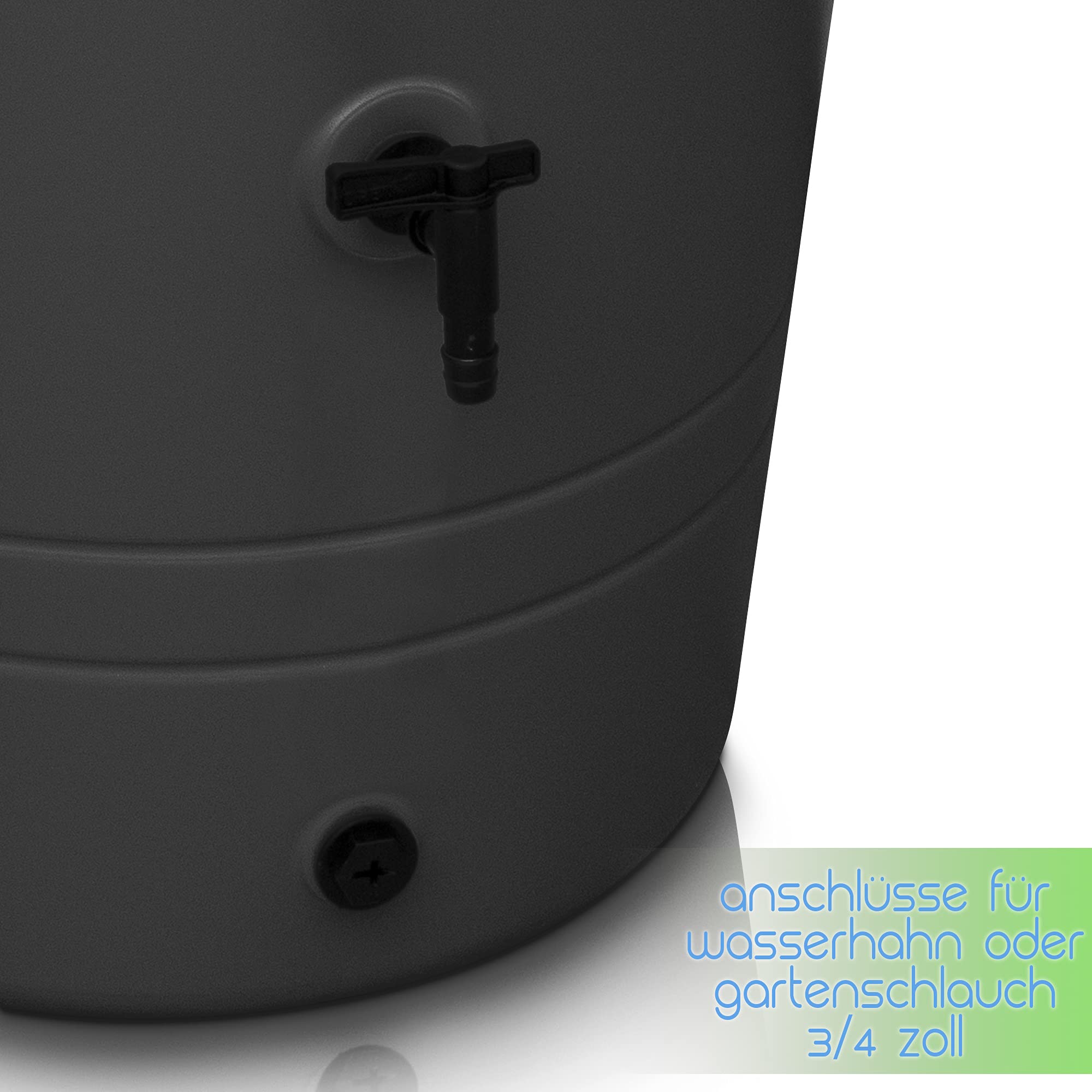 YourCasa Regentonne 230 Liter DECORE | Regenwassertank bepflanzbar | Regenspeicher Anthrazit | Schmal & Modern | UV-beständig | Recycelter Kunststoff