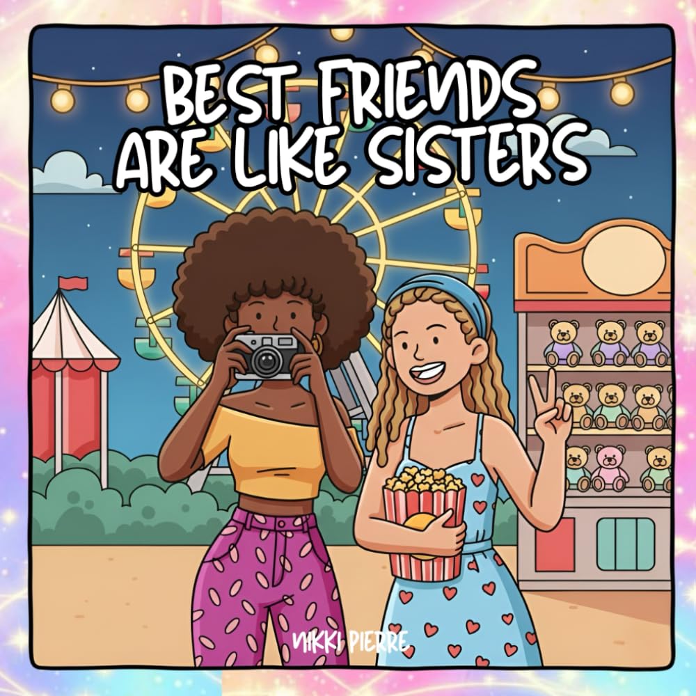 Best Friends Are Like Sisters: A Black Girl Best Friends Coloring Book Celebrating Sisterhood With Full Scenes