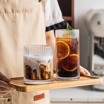 Amazon.com | Set of 8 Vintage Glassware - 4 Highball Glasses