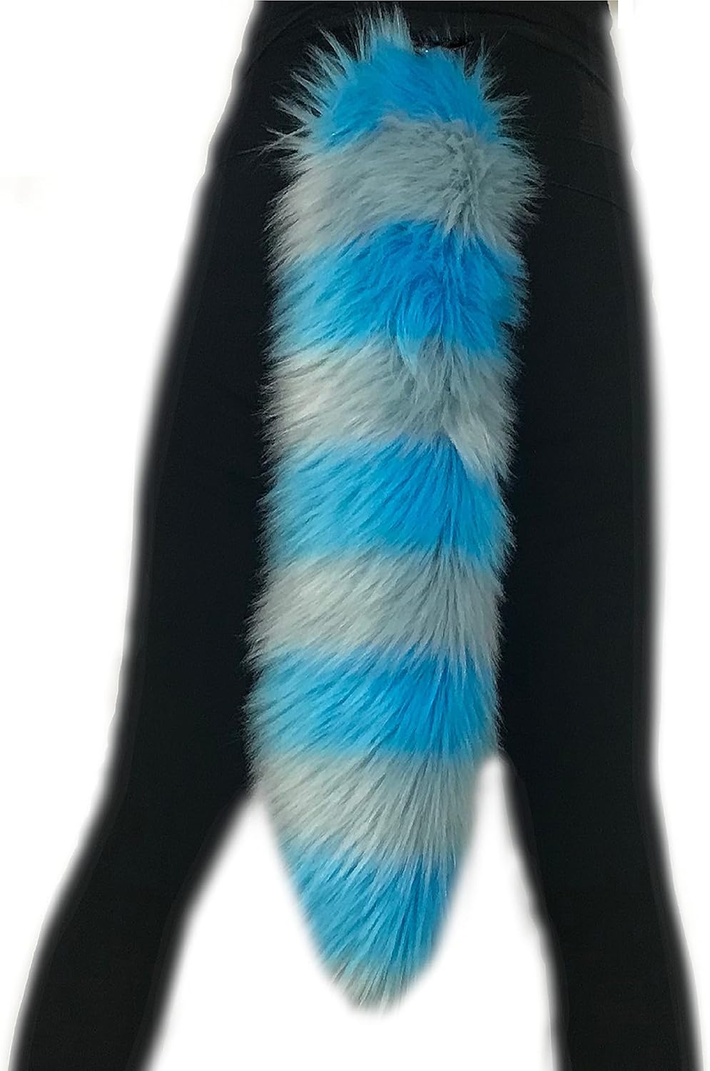 Bianna Creations Cheshire Cat Costume Accessories, Handmade Blue and Gray Striped Luxury Faux Fur