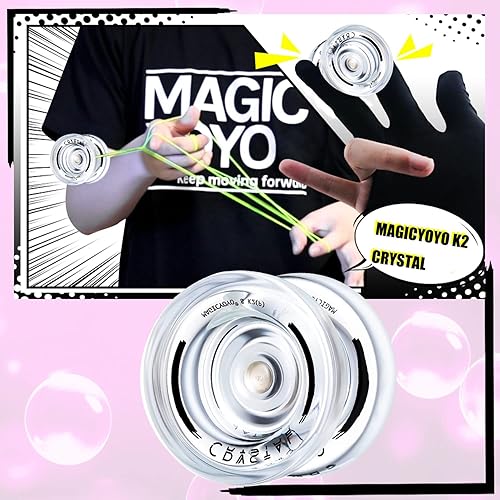 Miniatura 8 de MAGICYOYO Yoyos N11 Professional Unresponsive, paquete de 2 unidades  K2 Crystal Responsive Yoyo para niños, Yoyo de aleación de metal Pro Yoyo y
