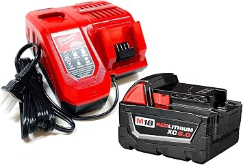 Milwaukee M18 REDLITHIUM XC 5.0Ah Battery and Rapid Charger Starter Kit
