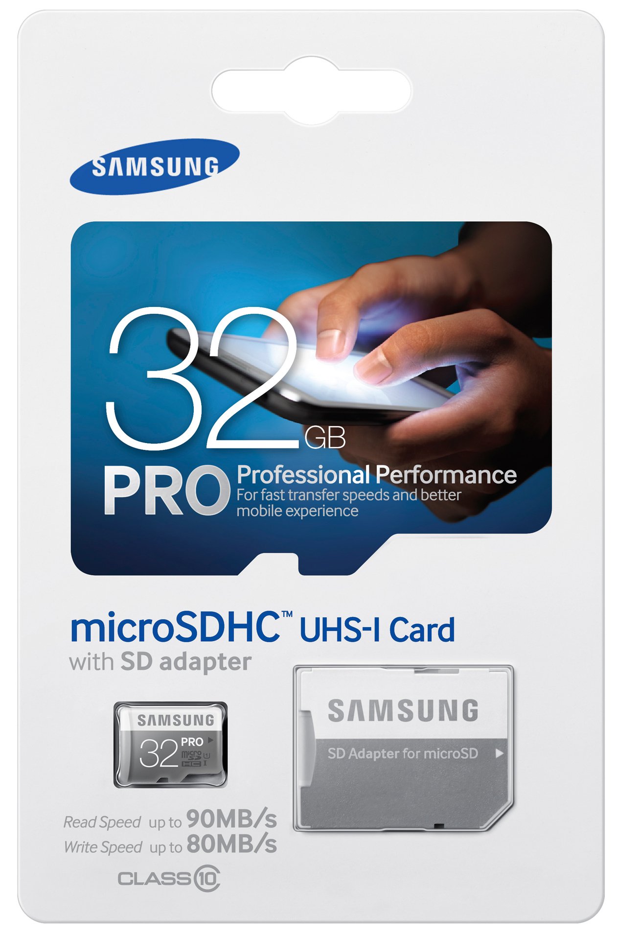 Samsung MB-MG32DA/EU MicroSD Pro Adapt SD da 32 GB, Argento