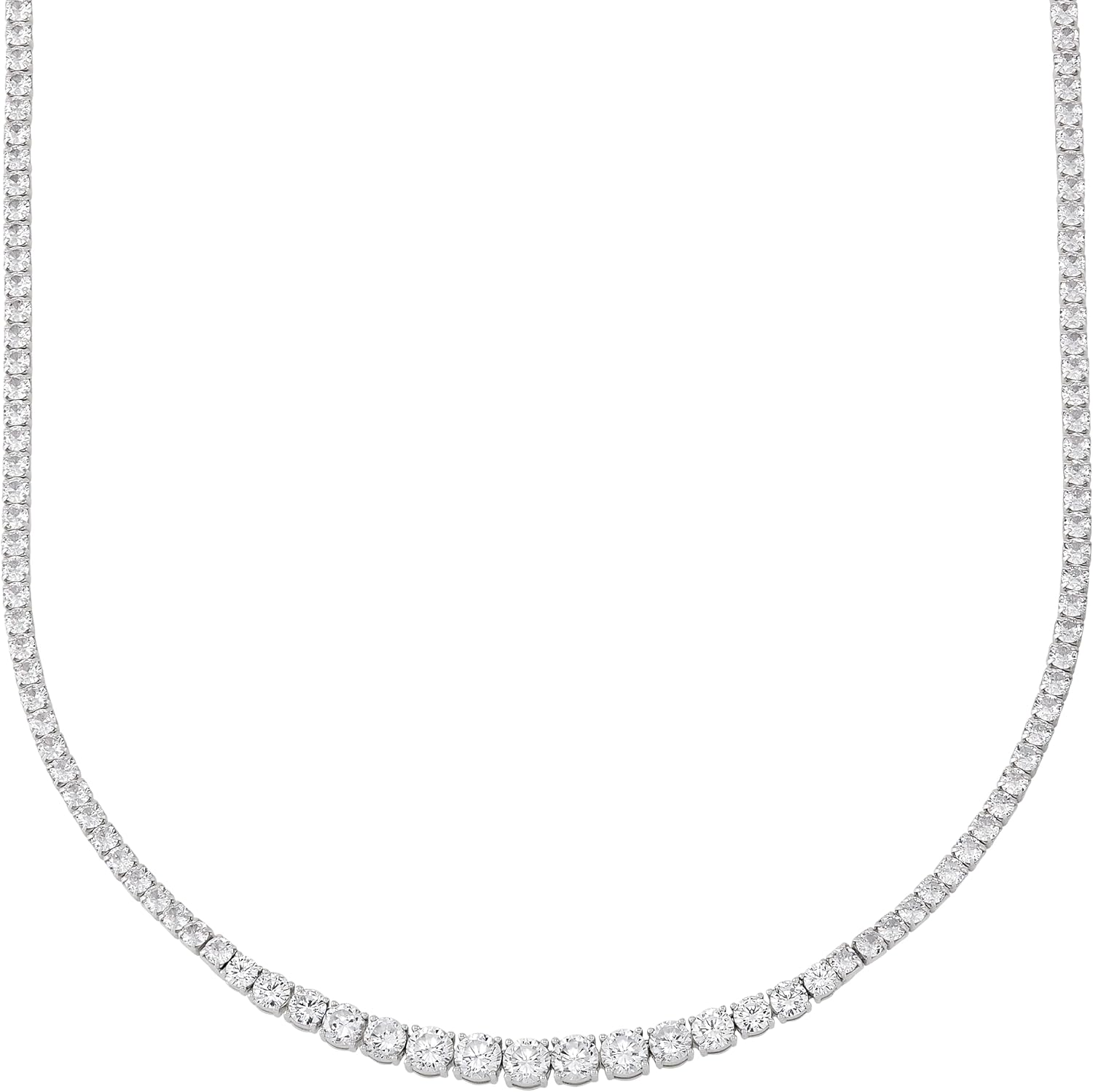 Silpada 'Glorious' Sterling Silver White Cubic Zirconia Tennis Necklace, 16 + 2 inches