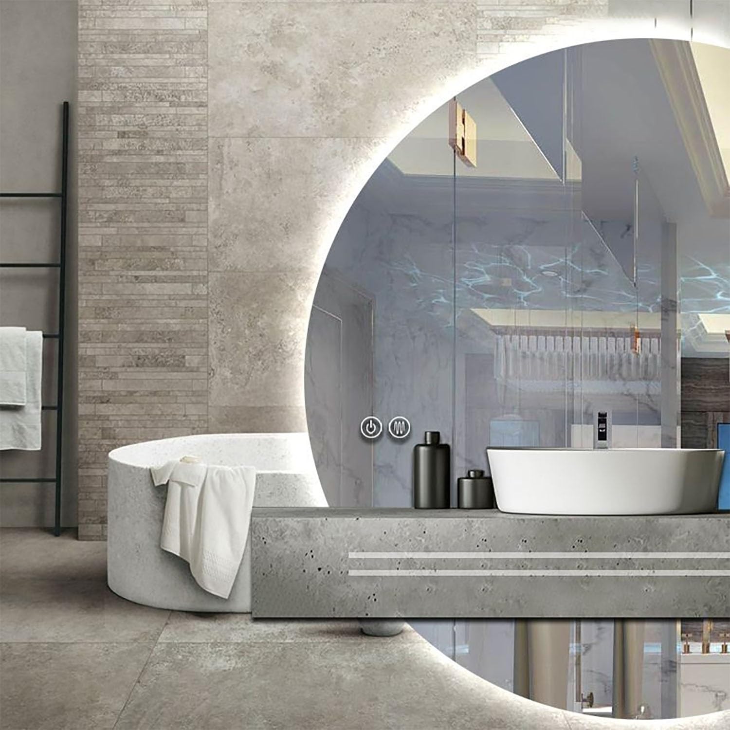 FGXHHS LED Illuminated Vanity Mirror with Anti-Fog Technology for Bathroom and Entryway