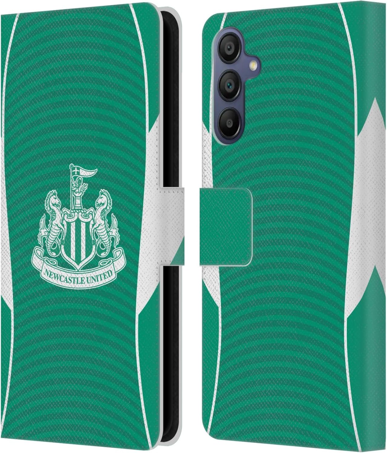 Head Case Designs Officially Licensed Newcastle United Football Club Away 2025/26 Crest Kit Leather Wallet Case Compatible with Samsung Galaxy A15
