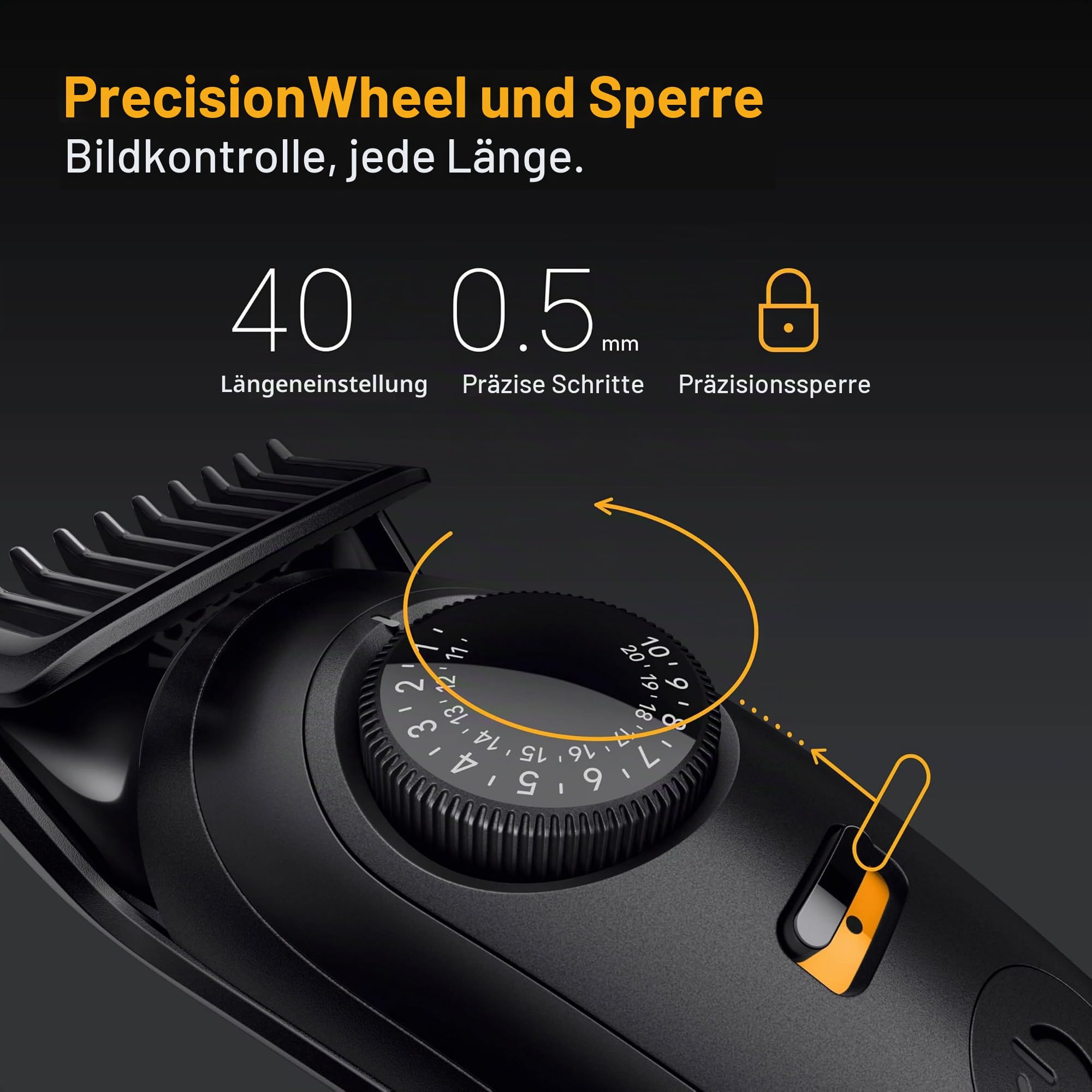 Braun Series 5 Barttrimmer BT5520, 120 Minuten Laufzeit, PrecisionWheel, Schwarz