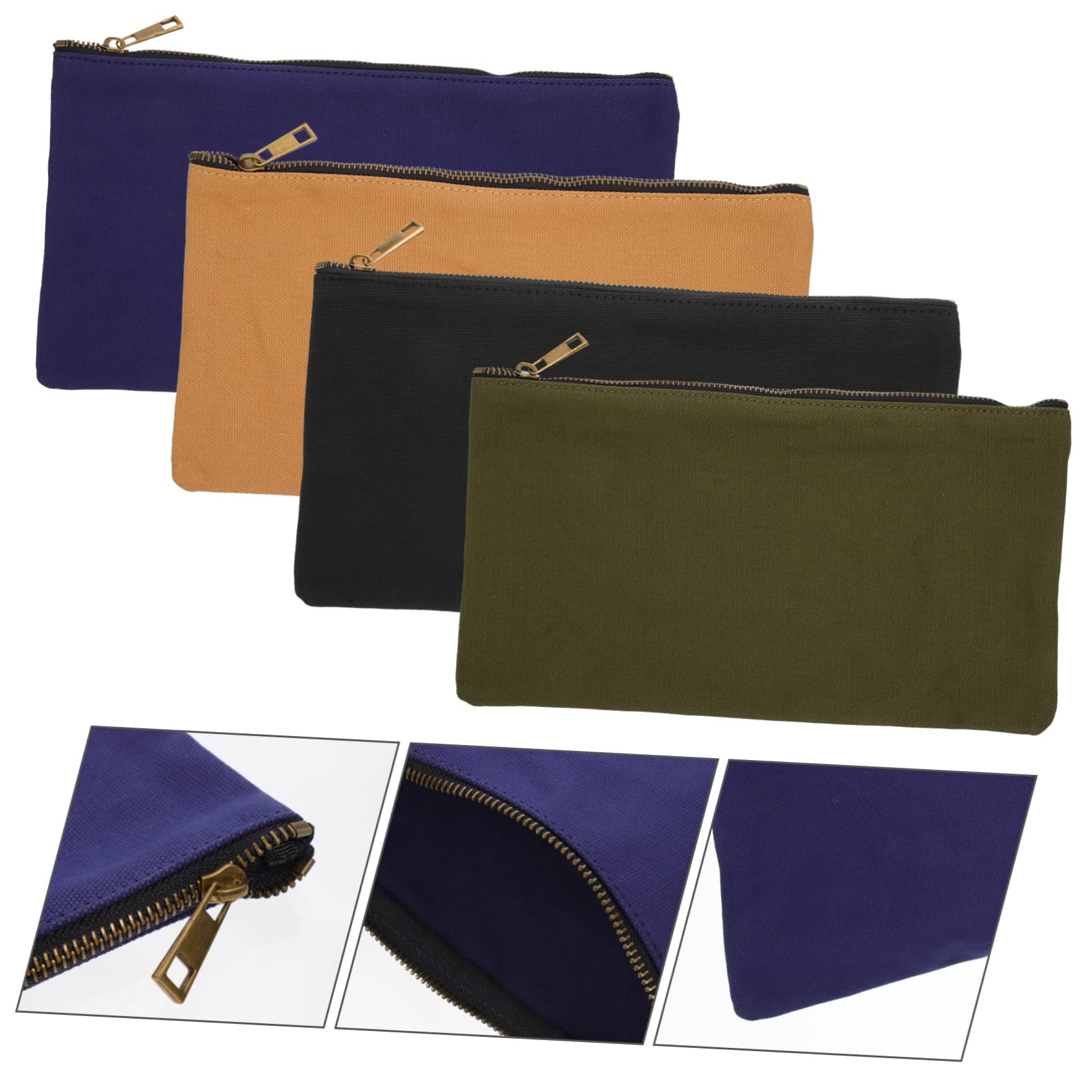 YARNOW 4 Piezas Bolsa De Almacenamiento De Herramientas De Lona Estuche Organizador De Herramientas Cremallera Bolsa Para Llaves Portátiles