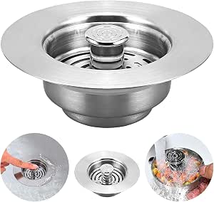 FILTRO LAVELLO IN Acciaio Inox Tappo Del Cestello Lavandino EUR 10,01