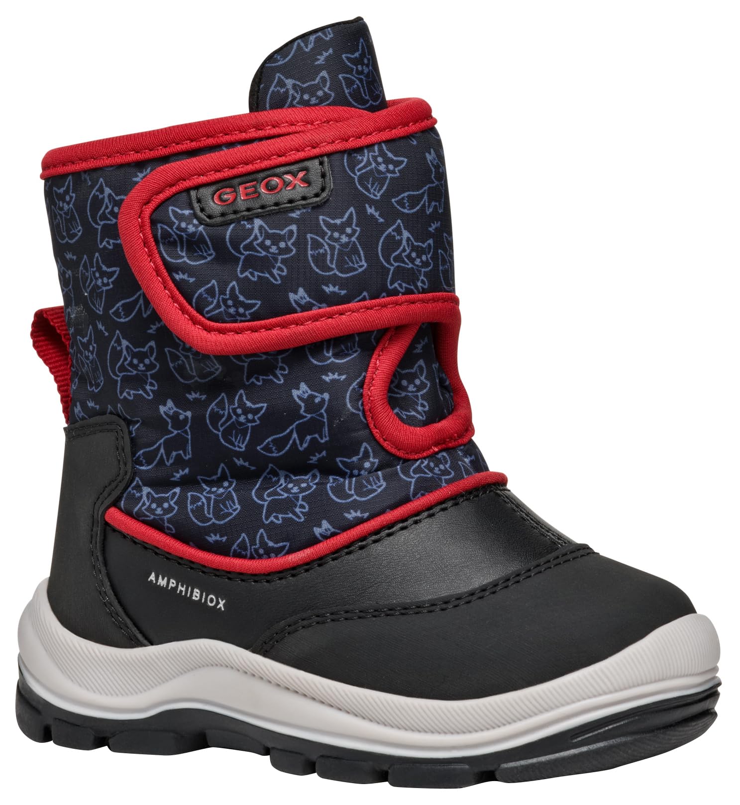 Geox B FLANFIL BOY B ABX, Snow Boot, BLACK/RED,